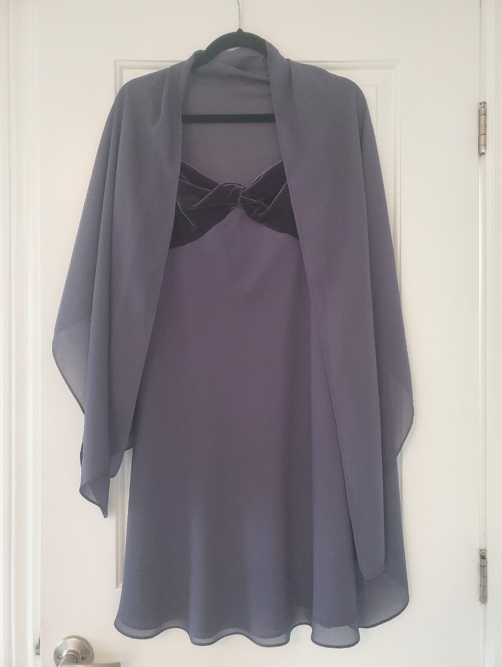 Niki Livas Vintage 90s Slip Dress With Velvet Detail And Matching Wrap